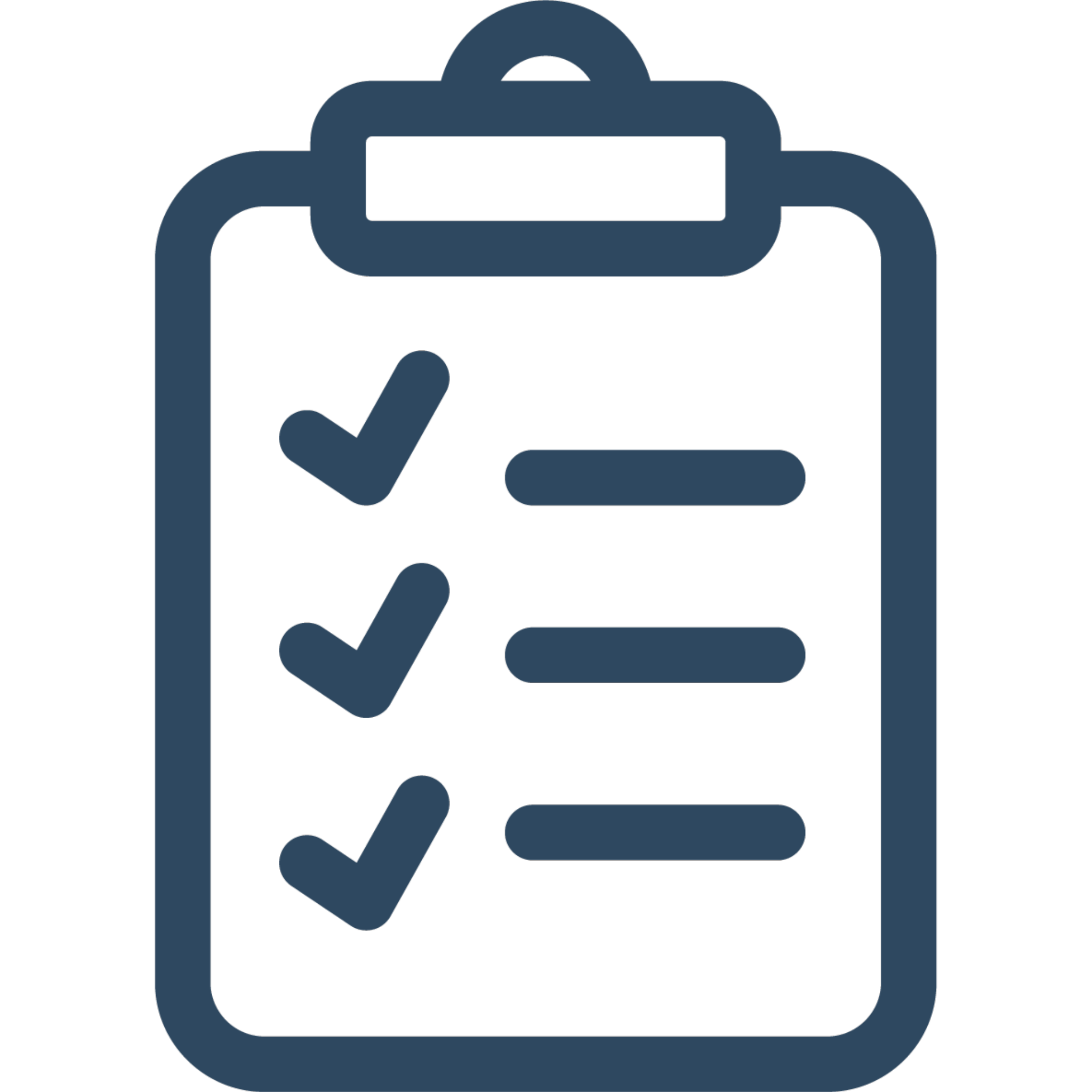 Icon graphic of a clipboard with check marks