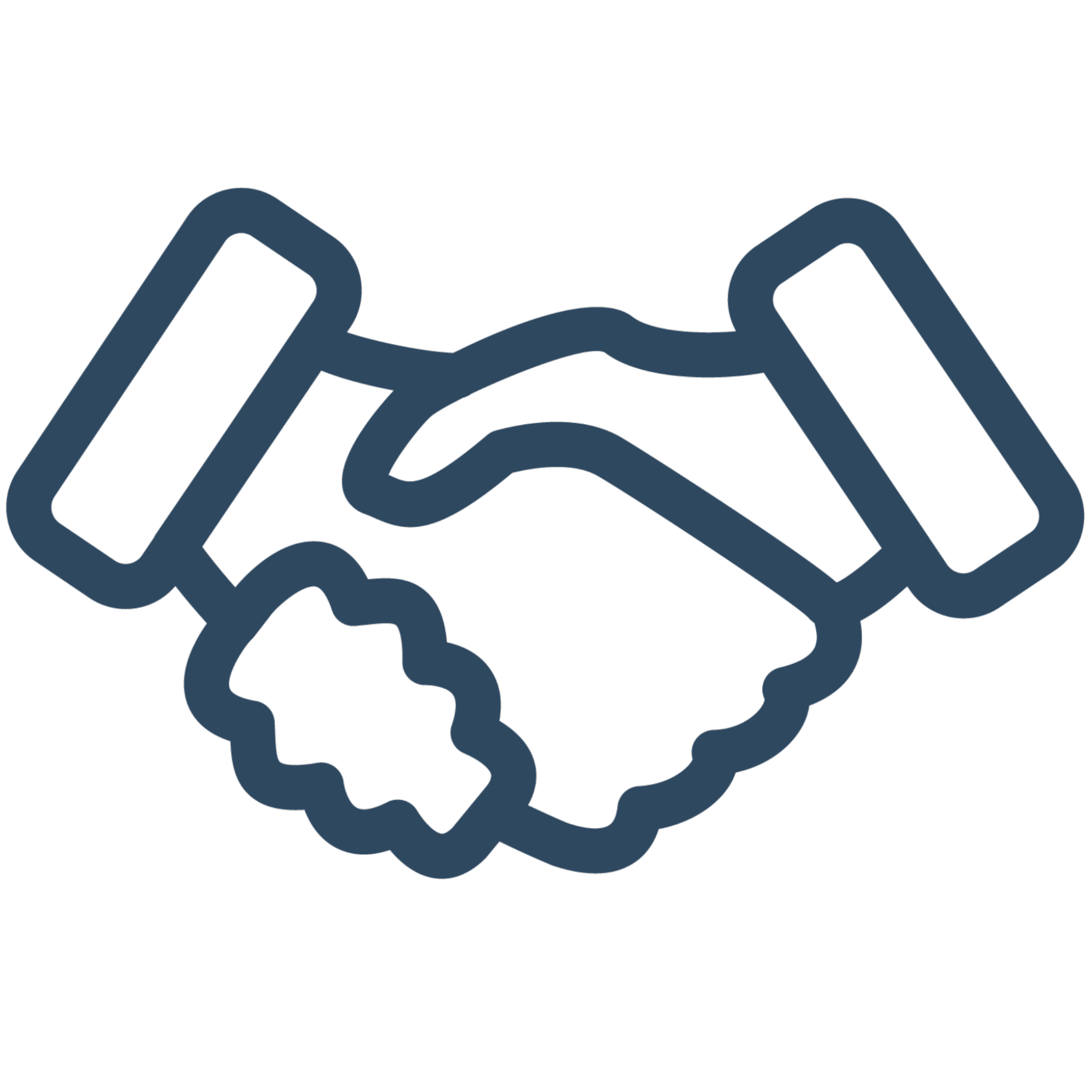 Icon graphic of a hands shaking